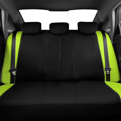 Flying Banner Butterfly car seat Covers ful Set Fashion Universal Lady Woman Female Rear Bench Split Colorized (Green, Full Set)
