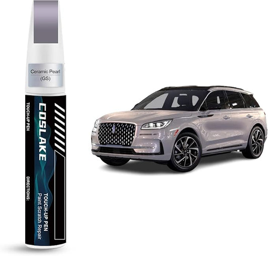 Car Touch Up Paint(Ceramic Pearl(GS)) for LINCOLN, Car Paint Scratch Repair Kit, Quick & Easy Solution to Repair, 2 in 1 Scratch Remover Pen with 2PCS Disposable Micro Applicators
