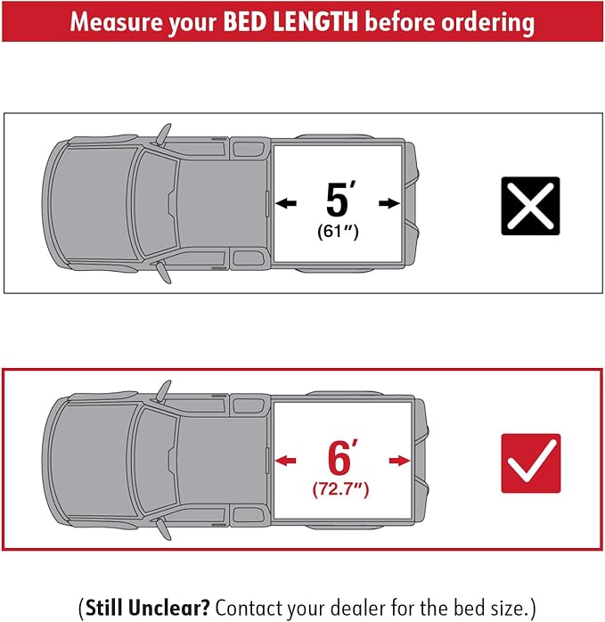 MaxMate Soft Roll-up Truck Bed Tonneau Cover Compatible with 2019-2023 Ford Ranger | 6' (73") Bed | TCF169067