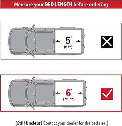 MaxMate Soft Roll-up Truck Bed Tonneau Cover Compatible with 2019-2023 Ford Ranger | 6' (73") Bed | TCF169067