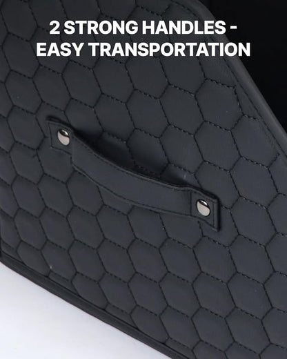 Owleys Cargo Organizer 17.7" - Compact Storage Totes with Lids for SUV, Sedan or Truck - Durable Car Crate for Travel Essentials - Black