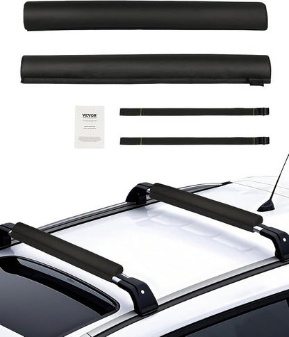 VEVOR Soft Roof Rack Pads, 28" Universal Car Roof Rack Pads for Various Crossbars, 88LBS Load Capacity Luggage Kayak Carrier with 2 Tie Down Straps for SUPs Canoes Snowboards Paddle Boards