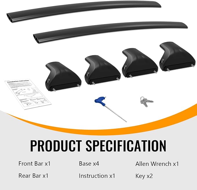 300lbs Roof Rack Cross Bars Compatible with 2021-2026 Jeep Grand Cherokee L 3-Row & 2022-2026 Grand Cherokee WL 2-Row, Aluminum Lockable Roof Rails Crossbar for Rooftop Cargo Kayak Snowboard