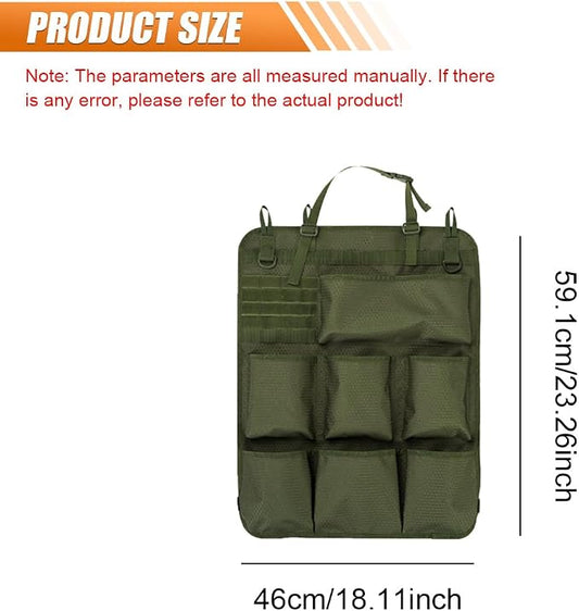 Car Backseat Organizer, Waterproof Oxford Automotive Seat Back Protector with 8 Pockets, Hanging Vehicle Behind Seat Storage Bag, Universal Travel Accessories for RV, SUV, Truck(Green)