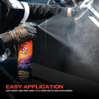 Tinybot Ceramic Protection Spray Stealth Edition -Deep Matte and Satin Finish- Safe for All Vehicles- Vinyl Wrap, PPF, Paint - Hydrophobic, UV Protection, Streak-Free, Slickness, Anti-Static -16.9 oz