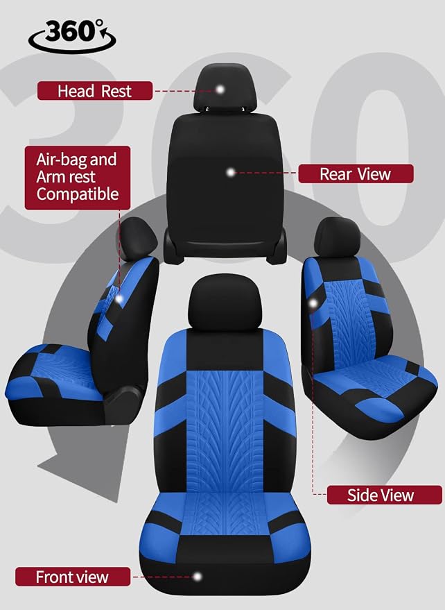 VarCozy Car Seat Covers Front Pair,Universal Cloth for Car,Breathable & Washable SUV, Sedan, Van, Automotive Interior Covers, Airbag Compatible