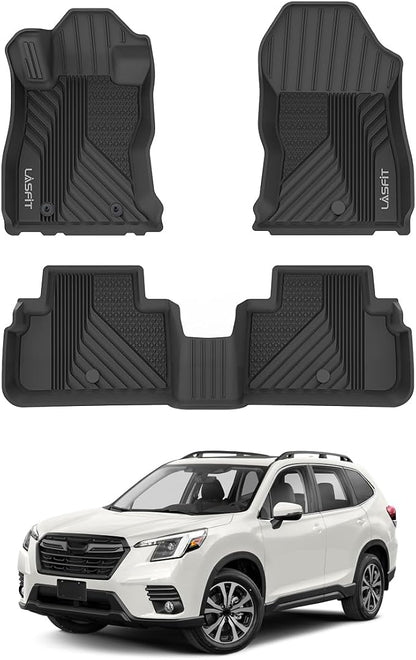 LASFIT Floor Mats Fit for Subaru Forester 2024 2023 2022 2021 2020 2019 | All Weather TPE Custom Fit Easy Clean Durable No-curling Floor liners for Subaru Forester 2019-2024 1st & 2nd Row Car Mats