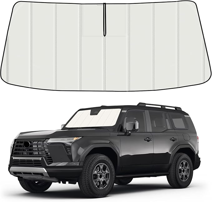 Windshield Sun Shade for Le-xus GX550 2024-2025 2026, Front Window Visor Accessories, Folding Design Blocks Heat & UV Rays Maintain Cool Interior and Save Space