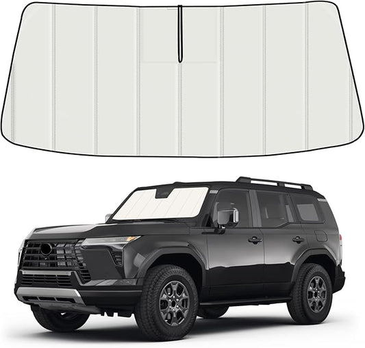 Windshield Sun Shade for Le-xus GX550 2024-2025 2026, Front Window Visor Accessories, Folding Design Blocks Heat & UV Rays Maintain Cool Interior and Save Space