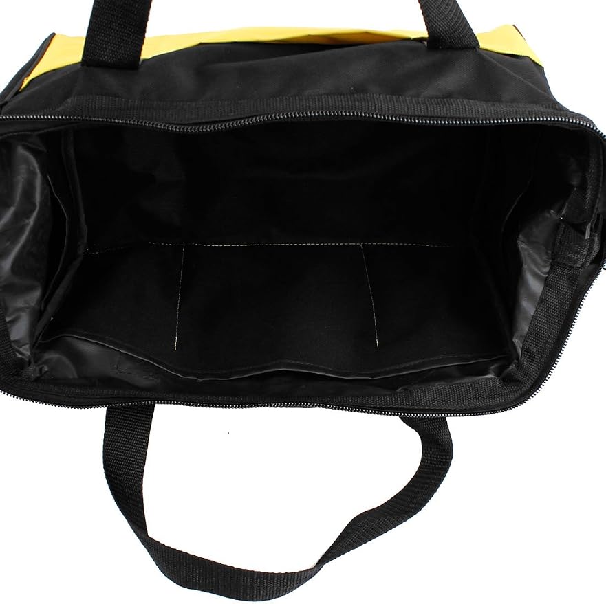 Ruilogod Black Yellow Nylon Zip up Emergency Kit Handbag for Auto Car