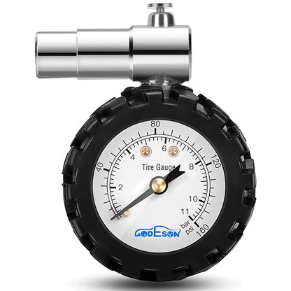 GODESON Presta Valve BicycleTire Pressure Gauge 0-160psi and 0-11bar