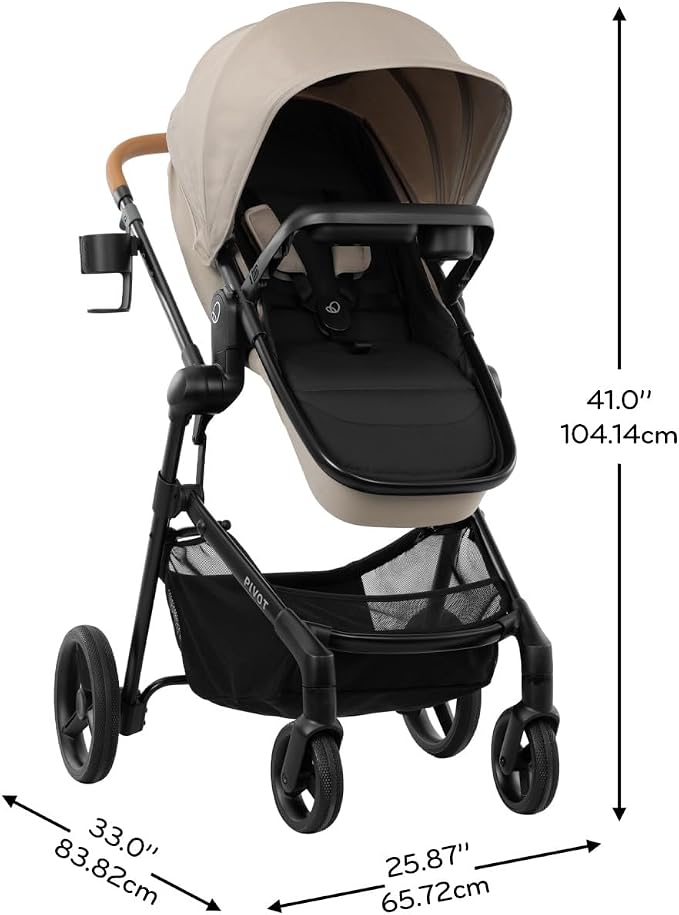 Evenflo Pivot NXT Travel System with LiteMax NXT Infant Car Seat (Latte Tan)