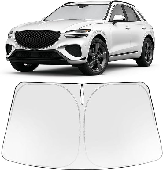 Proadsy 2026 Upgrade Windshield Sun Shade Custom Fit Genesis GV70 2022-2025 2026 Foldable Front Sunshade Protector Sun Visor Blocks UV Rays Keep Car Cooler Accessories