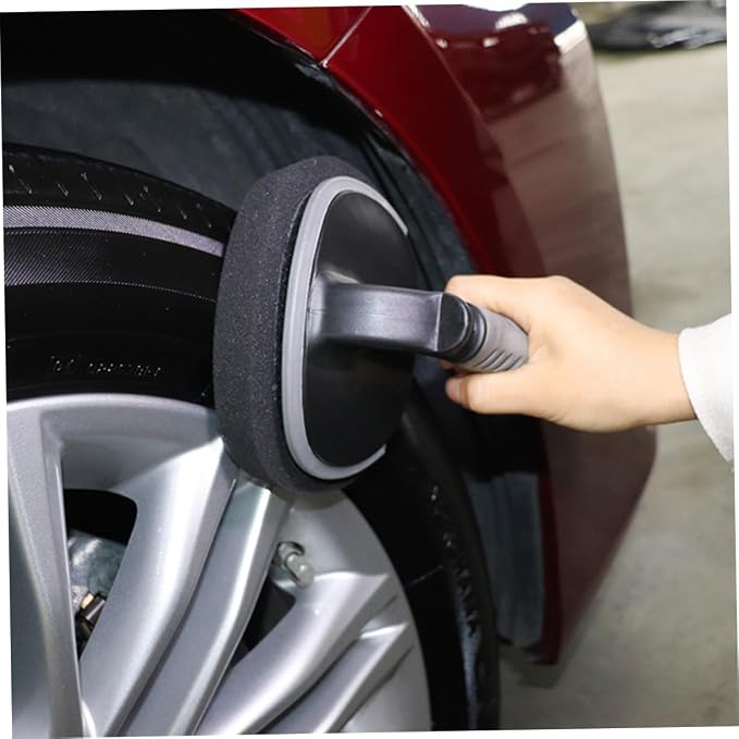 Ergonomic Tire Shine Applicator with Handle Removable Sponge Pad for Tire Dressing and Cleaning Lightweight Design for Easy Use and Storage for Car Detailing