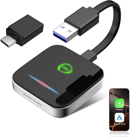 Wireless CarPlay Adapter for Apple CarPlay, Easy to Upgrade Wired CarPlay to Wireless, Instant Connectivity, Super Mini Car Play Dongle for iPhone Android Fit for Cars with Built-in CarPlay (Black)