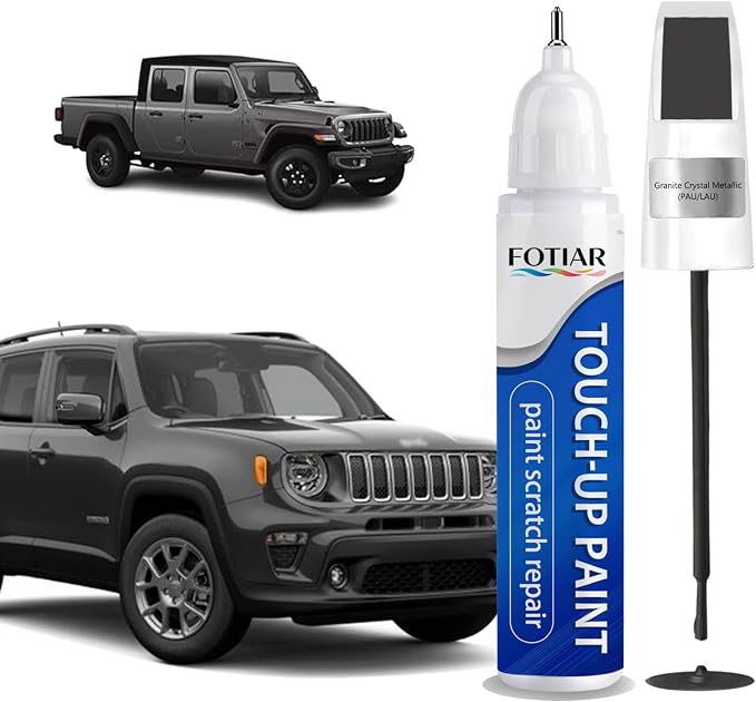 Granite Crystal Metallic PAU/LAU Touch up Paint for Jeep-Exact Match Scratch Repair Kit 2-In-1 Premium Car Paint Pen for Chips & Nicks