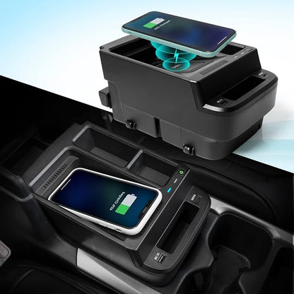 CarQiWireless Wireless Charger & Center Console Organizer for Honda CR-V (2017-2022) – Upgraded Interior Car Accessory with USB Ports, Fast Wireless Charging, and Extra Storage