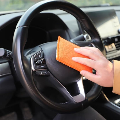 SPTA Car Interior Scrubbing Sponge, 8Pcs Scrub Ninja, Microfiber Car Wax Applicator, Car Wash Sponges for Car, Boat, Wood, Marble and Motorcycle, 6in x 3.3in x 0.8in