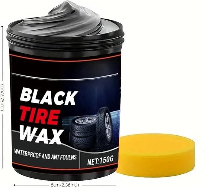 Tire Wax Black | Automotive Tyre Nourishing | Auto Wheel Coating Paste | for Mechanics Drivers Detailers Groomers Modifiers Racers Restorers Trucks SUVs RVs Sedans Garages Shops