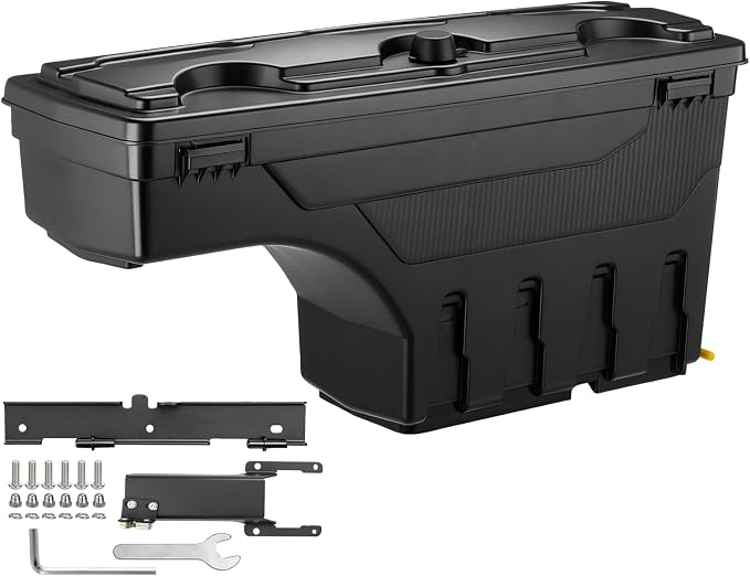 GEARLAST Truck Bed Storage Box With Password Lock Fit for Ford F-150 2015-2025, Passenger Side,30L, Black