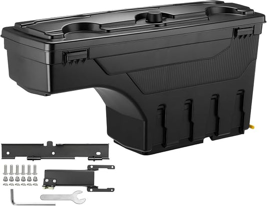 GEARLAST Truck Bed Storage Box With Password Lock Fit for Ford F-150 2015-2025, Passenger Side,30L, Black