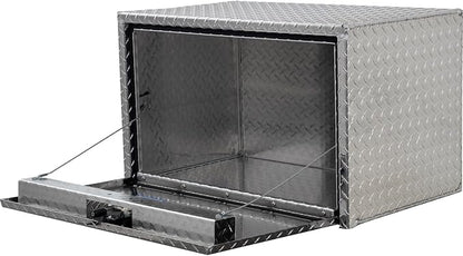 Buyers Products 1705103 Diamond Tread Aluminum Underbody Truck Tool Box, 18 x 18 x 30, Made in USA, .100 in. Thick, Corrosion-Resistant, Locking Compression Latch – Secure Storage for Work Trucks