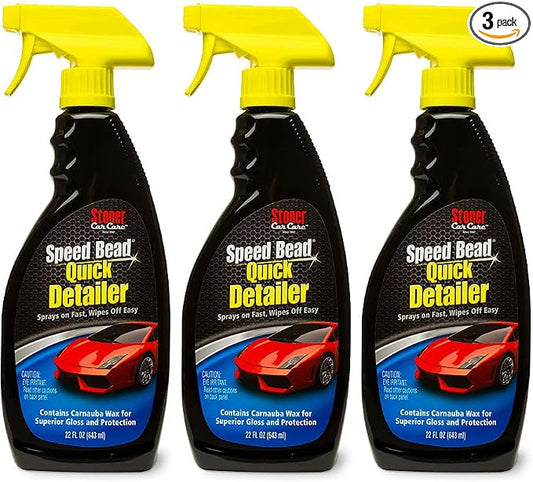 Stoner Car Care 92354-3PK Speed Bead Quick Detailer Spray – Fast Detail Spray for Dust, Smudges and Light Contaminants – Enhances Gloss and Slickness With Carnauba Wax – 22 fl oz (Pack of 3)