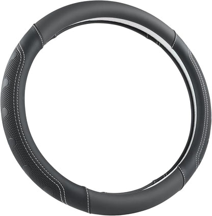 GIANT PANDA Car Steering Wheel Cover for Ford - F150 F250 F350 Expedition, (15.5-16 inches - Black+Gray Line)