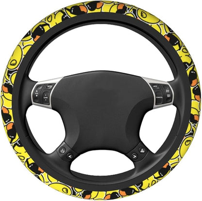 Duck Print Steering Wheel Cover Neoprene Car Steering Wheel Protector Covers Non Slip Universal 15 Inch for Men Women