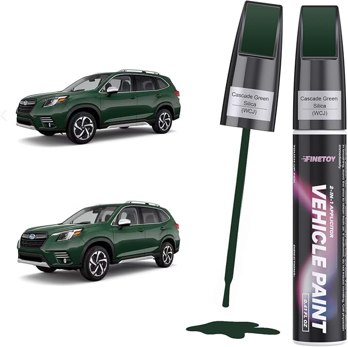 Cascade Green Silica(WCJ) Touch up Paint for Subaru, Quick & Easy Fix for Car Scratches, 2 in 1 Car Touch up Paint with Pen Tip and Brush, Auto Scratch Repair Pen with Exact Color Match