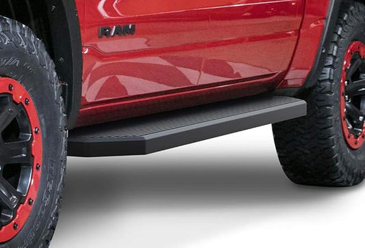 APS 6-inch (Black Stainless Steel Flat Style) Running Boards Nerf Bars Side Steps Step Rail Compatible with Ram 1500 2019-2026 Crew Cab (Will Not Fit 2018 Previous Generation Build in 19-24)