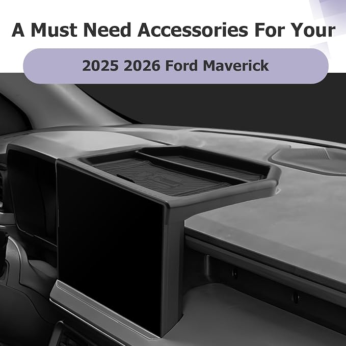 LUWU for 2025 2026 Maverick Dashboard Storage Tray 2026 Maverick XL/XLT/Larita/Tremor/Lobo 12.3-inch Behind Screen Organizer Center Console Display Box Dash Tray Maverick 2026 (Only for 12.3" Screen)