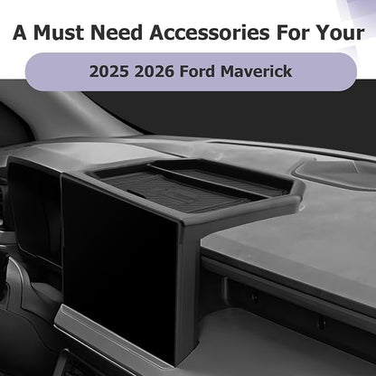 LUWU for 2025 2026 Maverick Dashboard Storage Tray 2026 Maverick XL/XLT/Larita/Tremor/Lobo 12.3-inch Behind Screen Organizer Center Console Display Box Dash Tray Maverick 2026 (Only for 12.3" Screen)