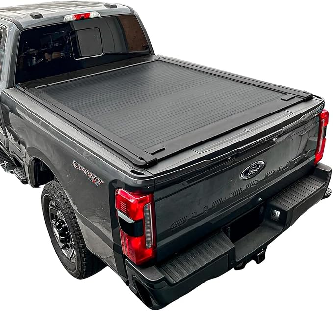 Syneticusa MR Retractable Truck Bed Cover for Ford F-250 F-350 Super Duty 2008–2026 | 6’10” Bed | Aluminum Hard Tonneau Cover | One-Person Installable, Easy Installation | Waterproof, Low-Profile