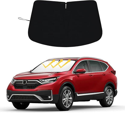 Windshield Sun Shade for 2017-2022 Honda CRV| Front Window Sun Visor| 310T Reflective Polyester| UV Heat Insulation Protection| Foldable Sunshade with Storage Pouch| Outdoor Camping
