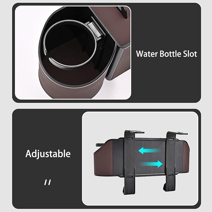 Back Seat Car Organizer,4 in 1 Multifunctional Car Back Seat Storage Box with Drink Cup Holder Tissue Box, for Hold Phone,Snacks, Drinks, Handbag
