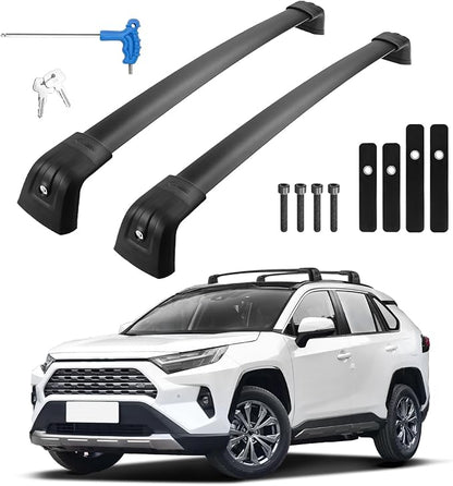 Gdydi 220lbs Rav4 2019-2025 Lockable Roof Rack Cross Bars, Black Aluminum Roof Rack, Fit Flush Side Rails (Not for Adventure/TRD Off-Road/Hybrid Woodland Edition/22-24LE)