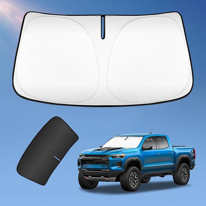 Sun Shade Sunshade for Chevrolet Silverado 1500 2014-2019 Windshield Cover, 4-Layers Sun Shield 250T Sun Visor for Chevy Silverado 1500 Regular Cab, Crew Cab, Double Cab 2Dr 4Dr Window Shade
