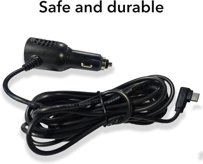 Car Charger Type-C Adapter for Dash cam, Replacement Vehicle Power Cable Cord