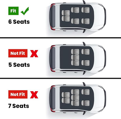 LASFIT Floor Mats for Tesla Model X 6 Seater & Model X Plaid 2026 2025 2024 2023 2022 2021, All Weather TPE Custom Fit Floor Liners 1st & 2nd & 3rd Front & Rear Row Car Mats, Black