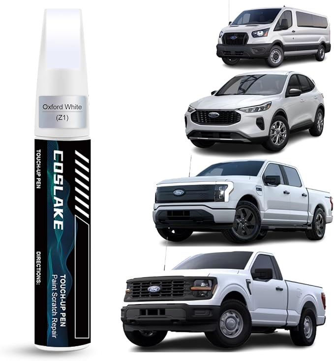 Car Touch Up Paint(Oxford White(Z1)) for Ford, Car Paint Scratch Repair Kit, Quick & Easy Solution to Repair, 2 in 1 Scratch Remover Pen with 2PCS Disposable Micro Applicators