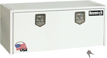 Buyers Products 1702410 White Steel Underbody Truck Tool Box, 18 x 18 x 48, Made in USA, 14 Ga Steel, Locking Stainless Latch, Weather-Resistant, Powder-Coated, Secure Storage for Work Trucks