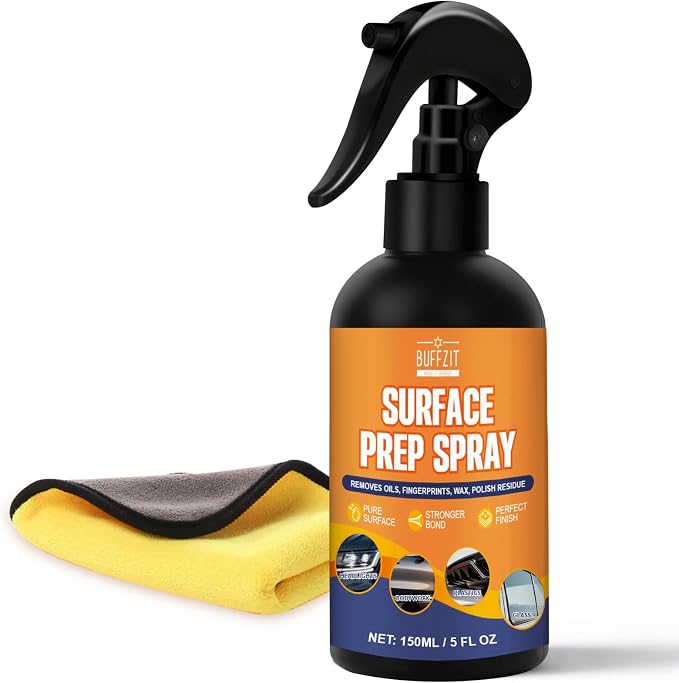 Surface Prep Spray Automotive Wax and Grease Remover, Paint Prep Cleaner for Ceramic Coating Prep Cleaner, Auto Paint Surface Prep, Removes Oil, Wax & Silicone, Plastic Degreaser Spray, 5 fl oz
