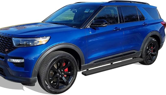 APS Running Boards (Side Steps Step Bars) Compatible with Ford Explorer 2020-2026 Sport Utility 4-Door (Stainless Steel Black Powder Coated 5 inches)
