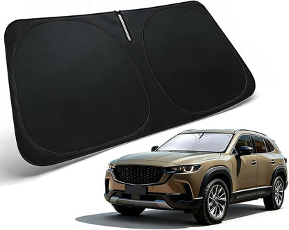 Windshield Sun Shade for 2023-2026 Mazda CX-50 Accessories, Car Front Window Sun Visor & Heat Shield | 240T Sunshade Protection Blocks UV Rays Keep Your Car Cooler
