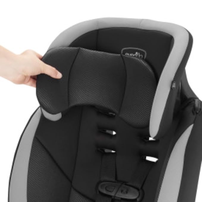 Evenflo High-Back Booster Car Seat with Harness, 22 to 110lbs, Maestro Sport, Granite Gray