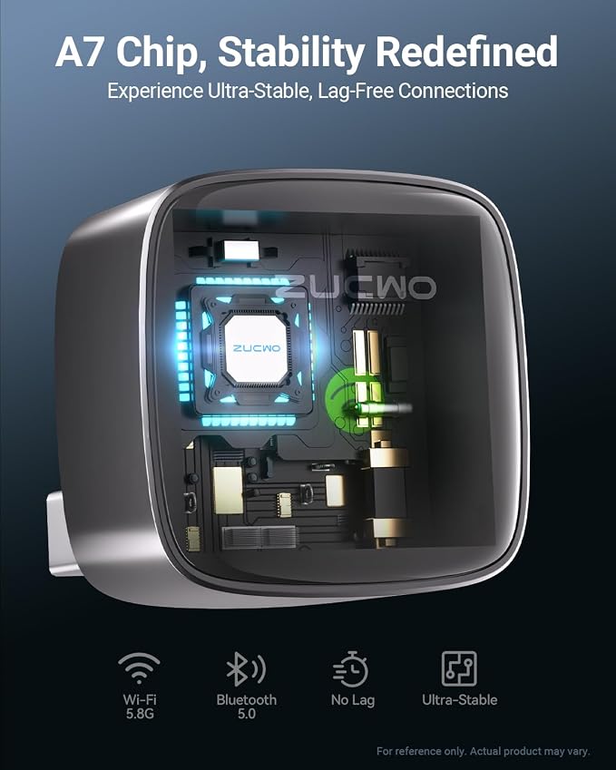 ZUCWO Mini Wireless CarPlay Adapter for Carplay and Android Auto 2-in-1 Mini USB Design for Cars, Plug and Play Converts Wired to Wireless CarPlay for iOS10+ / Android 11+