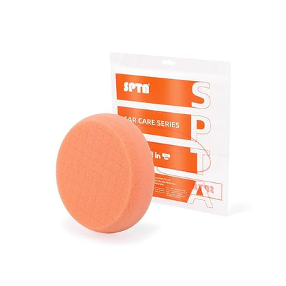 SPTA Orange T40 Orange Medium-Cut Polishing Pads, 1Pc 3.5 Inch Face for 3 Inch 80mm Backing Plate Compound Buffing Sponge Pads for Car Buffer Polisher Compounding, Polishing and Waxing -FPTSS3O