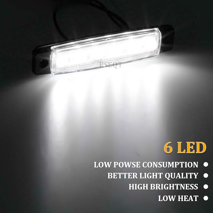 PSEQT 10 Pcs LED Rock Strip Lights Car Underglow Wheel Fender Well Lighting Kits Waterproof for Golf Cart Wrangler Offroad Truck RV UTV ATV Snowmobile (White)