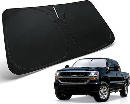 Sun Shade for 2014-2018 Chevrolet Chevy Silverado/GMC Sierra | Front Window Sun Visor Protector & Heat Shield, 240T Sunshade Protection Blocks UV Rays, Car Accessories